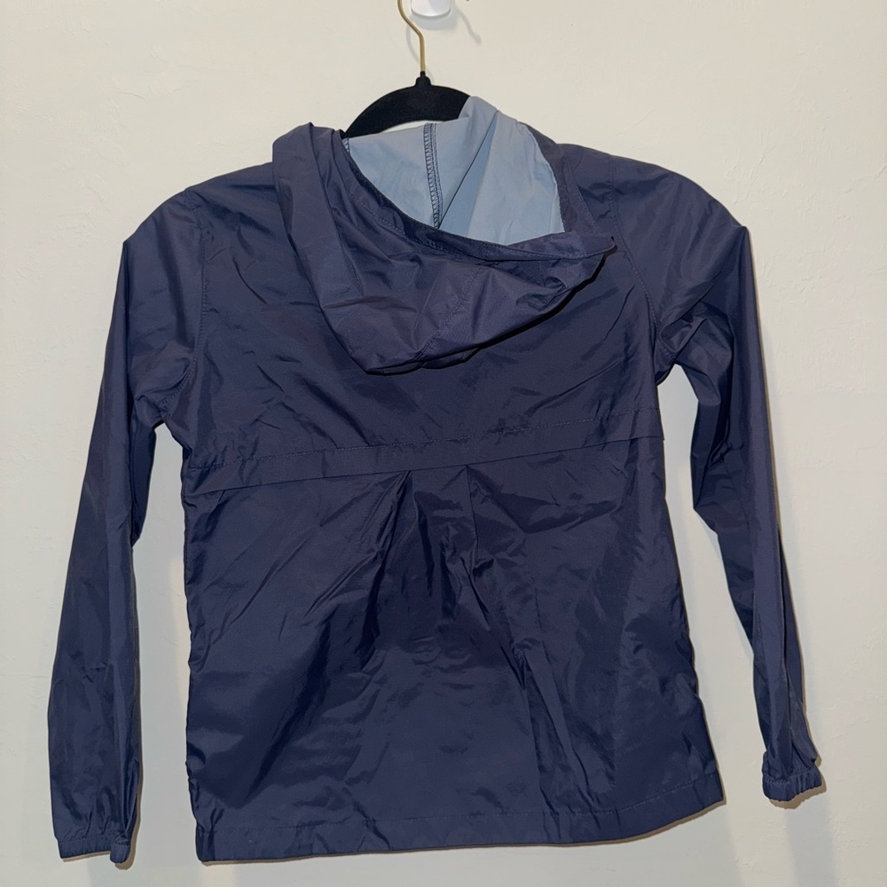 Girls - Columbia Dark Blue Hooded Windbreaker - Small 7/8 - Picture 2 of 2